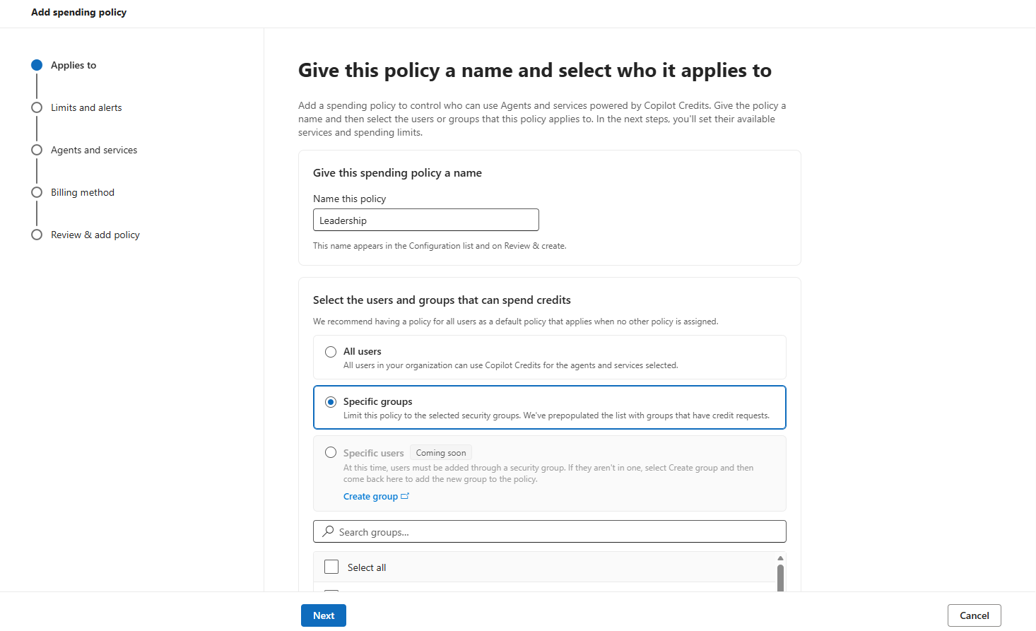 A user covered by more than one spending policy